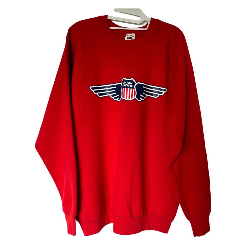Fruit Of The Loom‎ Vintage Union Pacific crewneck in Red Size XXL